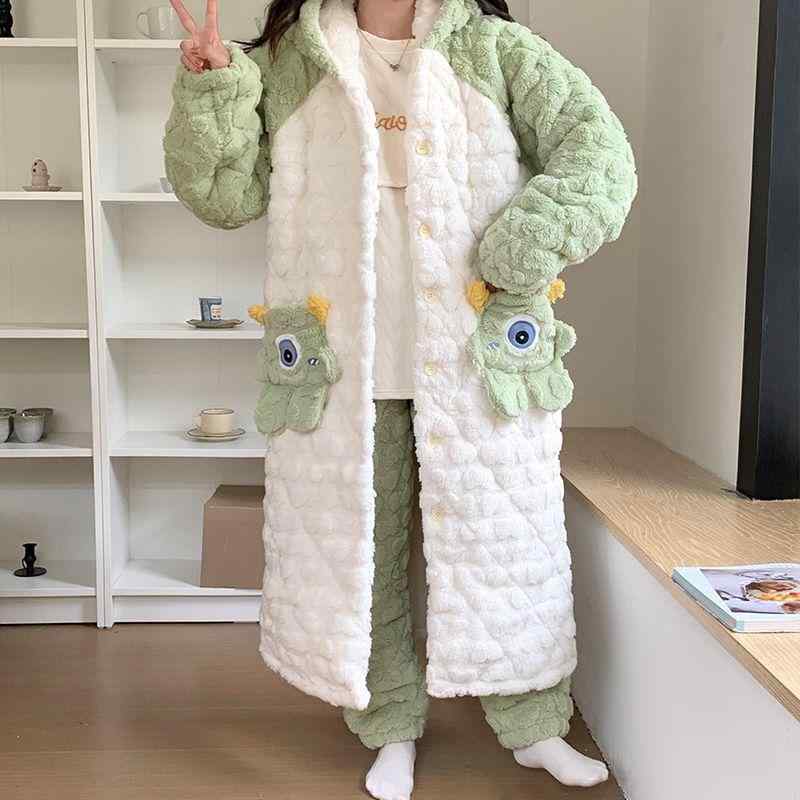 マタニティウェア レディース パジャマ 上下書き割り 冬 3層 あったか 赤珊瑚フリース 妊婦 御部屋着 長袖 長ズボン 朦朦たる ポリエステル 愛くるしげ