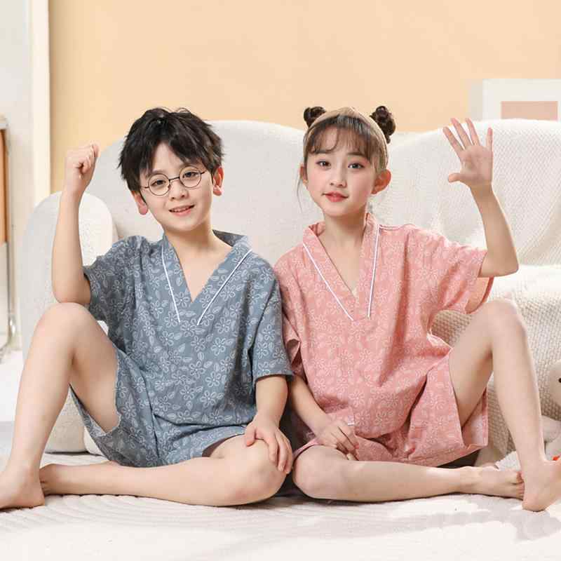 御部屋御召しもの 小わっぱ用 御嬢さん お坊っちゃん ダブルガーゼ 親子 ありの実 パジャマ 浴衣 汗蒸服 もの言う花 キッズ 大童 小わっぱ 春