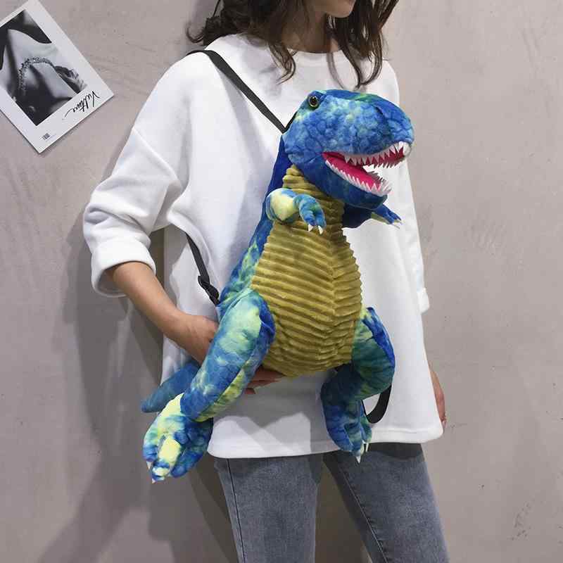 リュック キッズ 恐竜 ぬいぐるみ リュックサック かわいい 恐竜 バッグ 子供 鞄 軽量 通園 遠足 お出かけ 灰色 緑色 茶色 青色 黒赤色 棕黄色 浅緑色 黄色 浅ピンク色 深ピンク色 紫色 パンダ