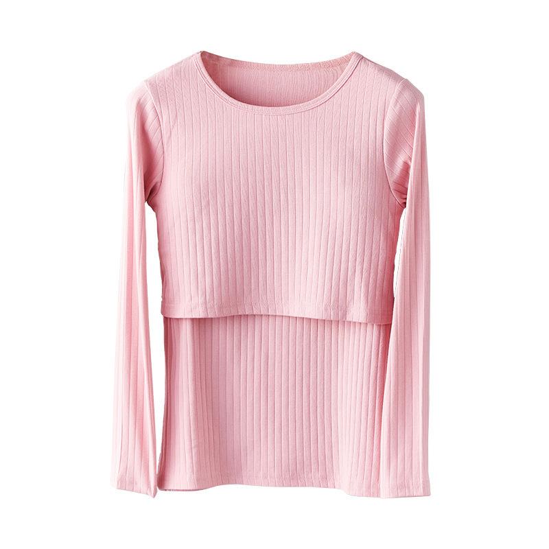 マタニティウェア 秋冬 授乳服 上下セット 調整可能 ウエストゴム コットン 伸縮性 秋パンツ ルームウェア ブラック ピンク系 グレー 産後