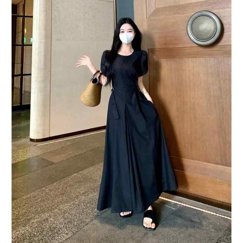 ワンピース レディース 大きいサイズ 黒 高見え 着痩せ Aライン 無袖 ミモレ丈 清楚系 レトロ パーティー 二次会 フォーマル｜Tanzan 8,594円