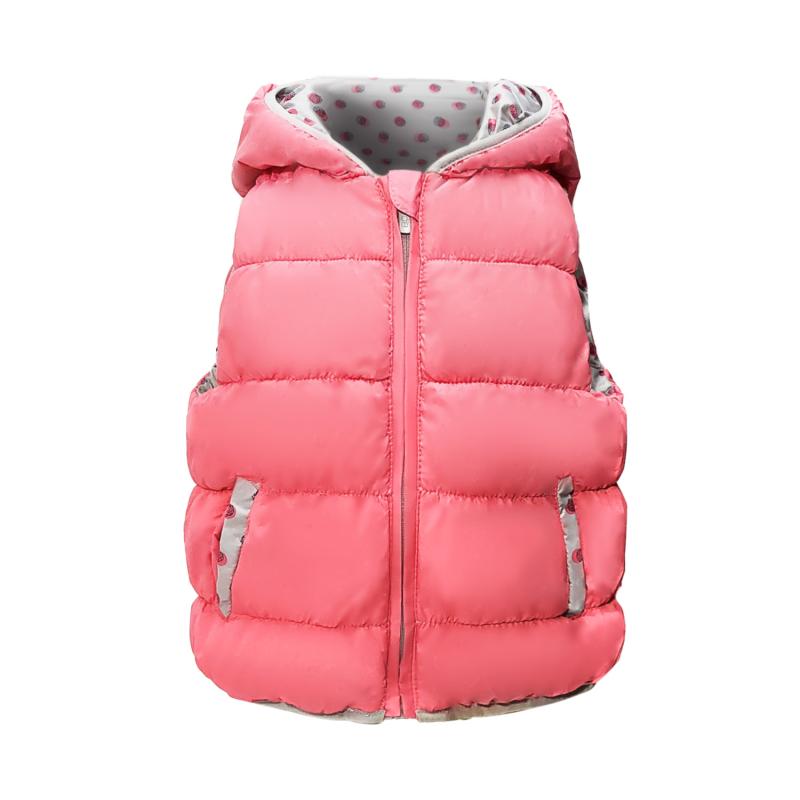 ベビー服 女の子 中綿入りベスト 防風 暖か 厚手 アウター ピンク 66cm 73cm 80cm 85cm 90cm 100cm かわいい ヨーロッパ 英国風 プリンセススタイル