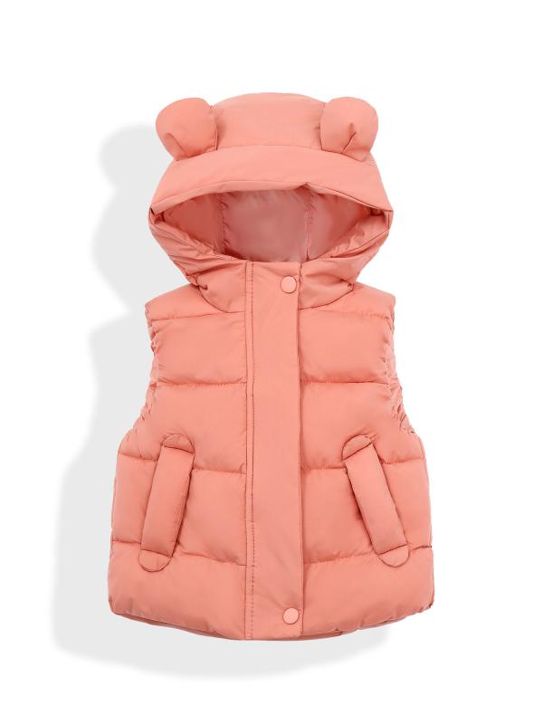 子供用ベスト 秋冬用 ベビー 連帽 ベスト 男の子 女の子 厚手 90cm 100cm 110cm 120cm 130cm ピンク 紫 ベージュ 黒 浅緑 浅黄 グレー ポリエステル