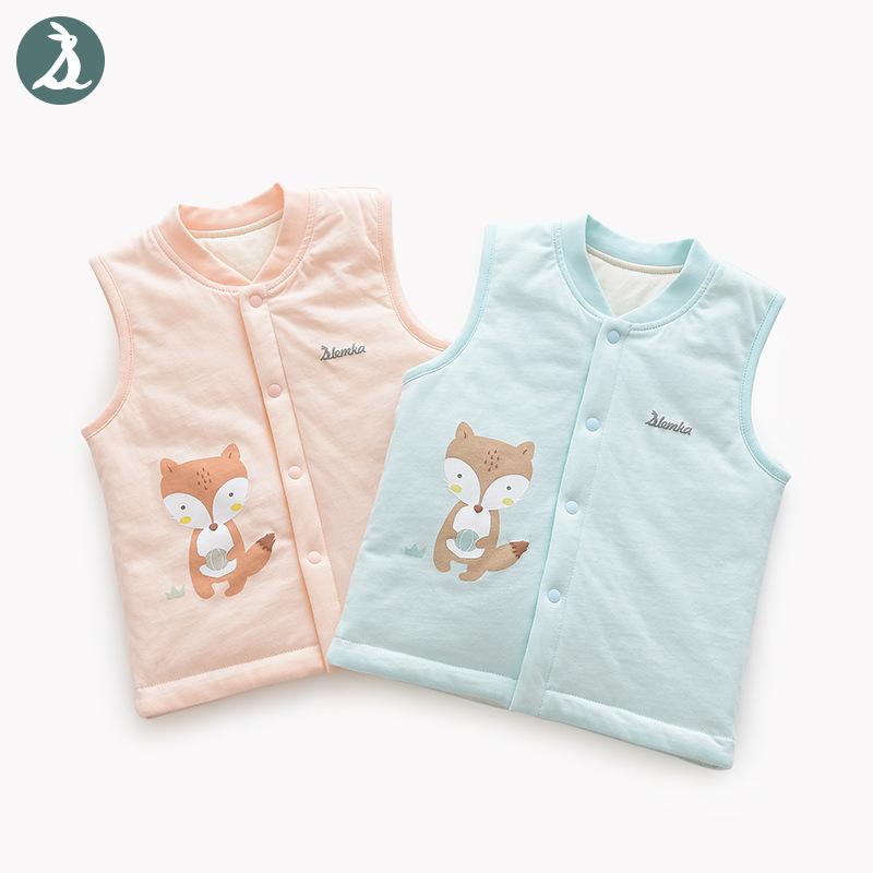 ベビー服 子供用 あったか 軽量 中綿入り ベスト チョッキ かわいい 動物柄 ピンク ブルー パープル イエロー 綿100% 66cm 73cm 80cm 90cm 100cm 110cm