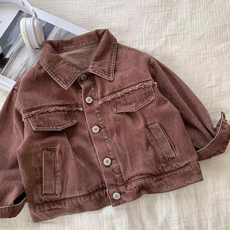 キッズ ジャケット 子供服 春秋 ブルゾン 男の子 韓国風 デニム Gジャン トップス ジャンパー アウター ボーイズ コットン