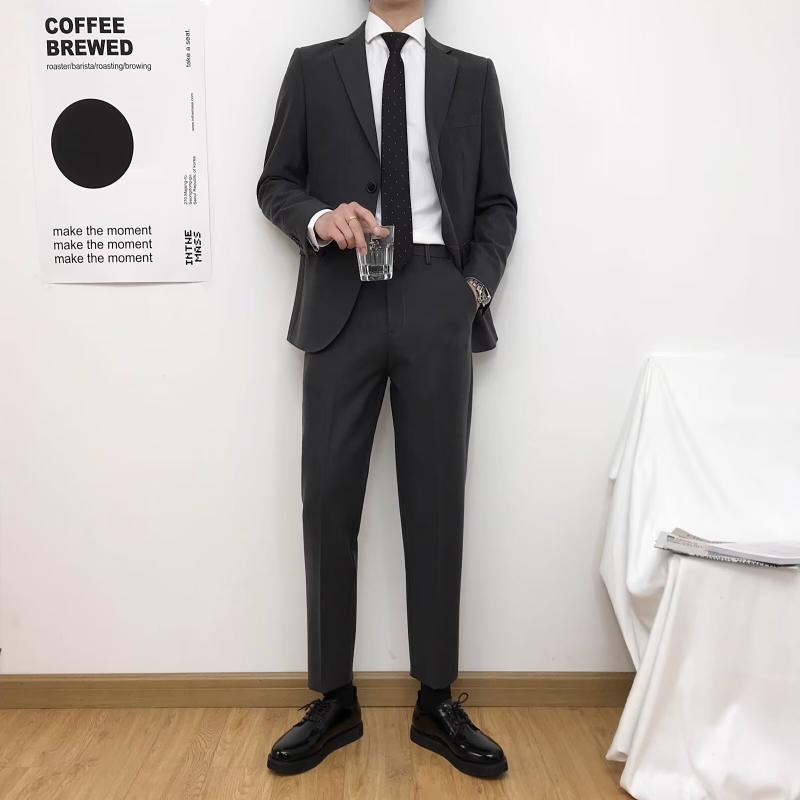 メンズ フォーマルスーツ スリムフィット 結婚式 新郎 ウェディング ビジネス カジュアル 職業 紳士服 ジャケット スラックス セットアップ ポリエステル