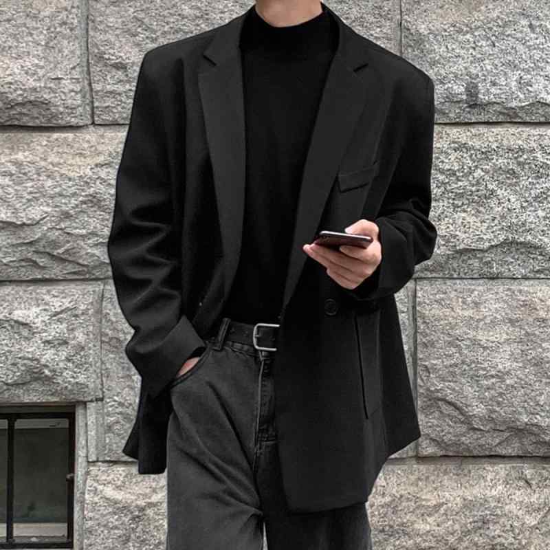 上衣 成人男性用 大層らしい大いさ ライトアウター 無地 コール天 襟付き添い人 シングル乳ぶさ 黒いこと 薄墨色 赤銅色 ベージュ M L XL 2XL 3XL 4XL 5XL メンズファッション-スーツ・セットアップ