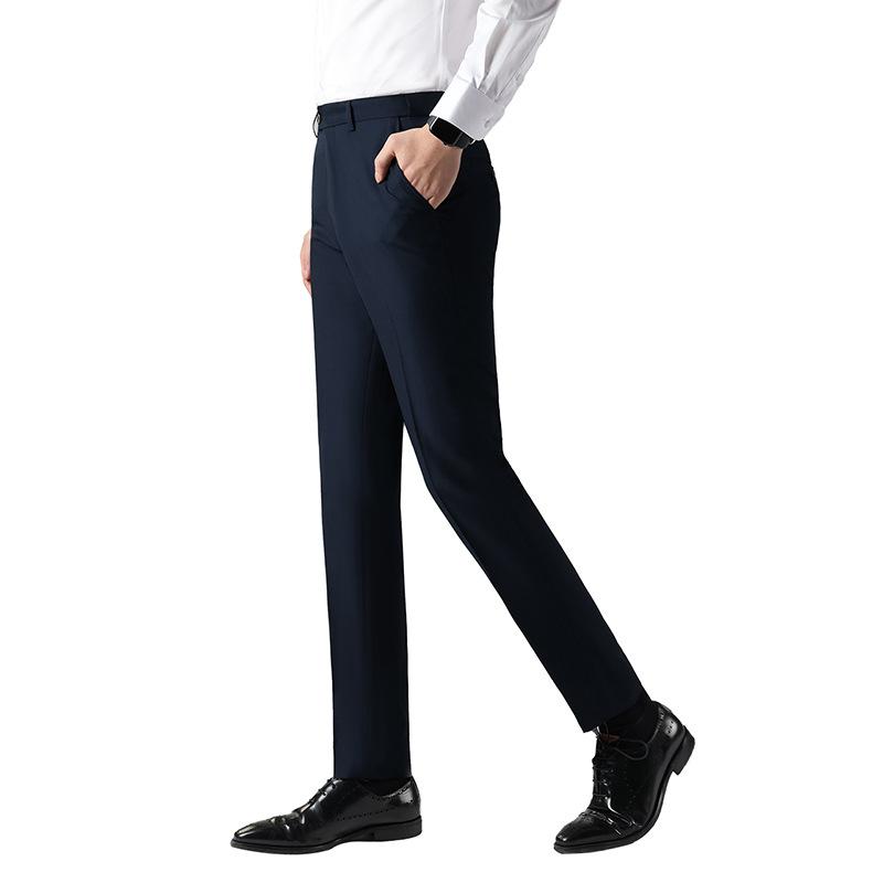 パンツ メンズ 男性用 ウール ビジネス 黒 ブラック ストレート 高級感 フォーマル スーツ スラックス 70% ウール 濃紺 グレー 多ポケット