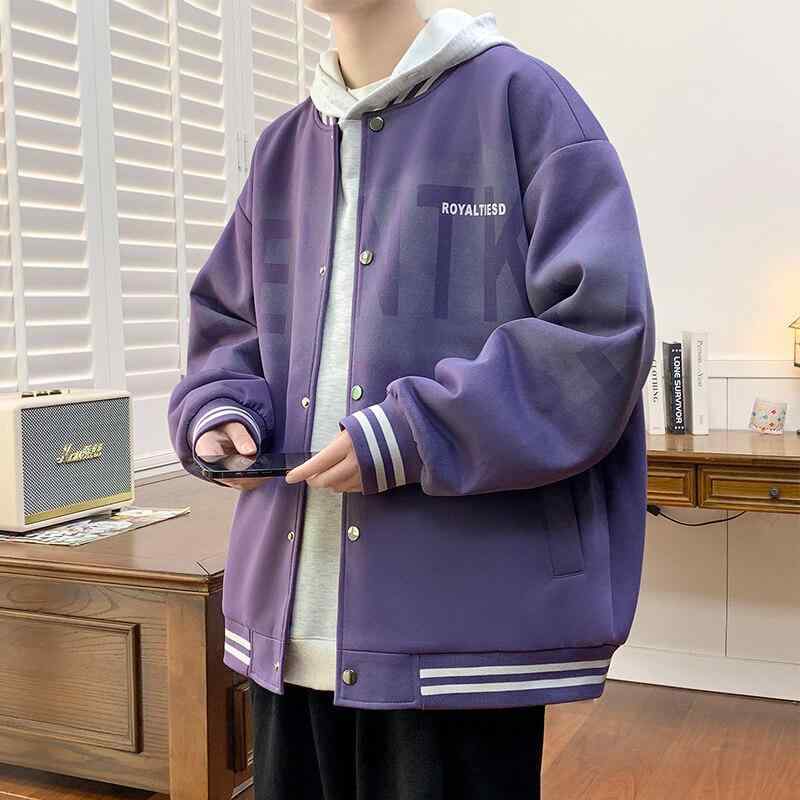 ジャケット メンズ ティーン 春秋 カジュアル スタジャン ブルゾン 高校生 中学生 野球 男性用 ブラック系