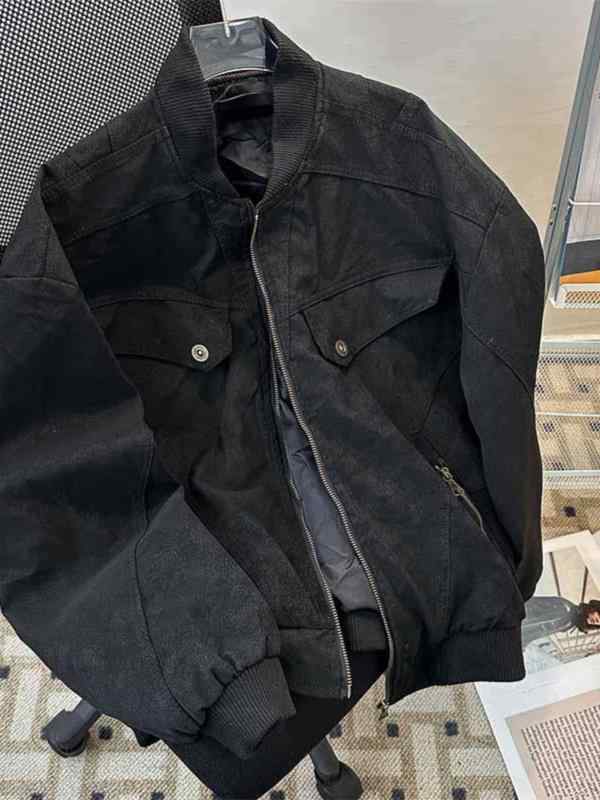 ジャケット 男性用 コーデュロイ 野球 アウター カジュアル 美品 普段使い 高見え ブラック ブラウン Ｓ M L XL 2XL