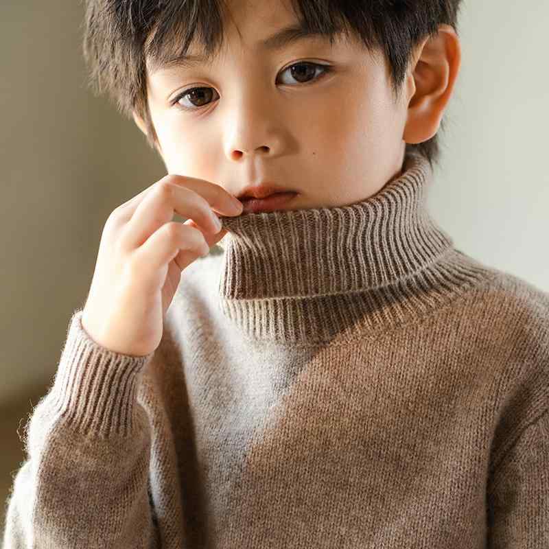 赤ちゃん服 編み物・スウェーター お坊っちゃん 御姉さん 羊毛100% ハイネック スウェーター 薄っぺら 肌付き 編み物 秋冬 年月冬 無地 普段使い走り 通園 通学 100糎 110糎 120糎 130糎 140糎 150糎 160糎 165糎
