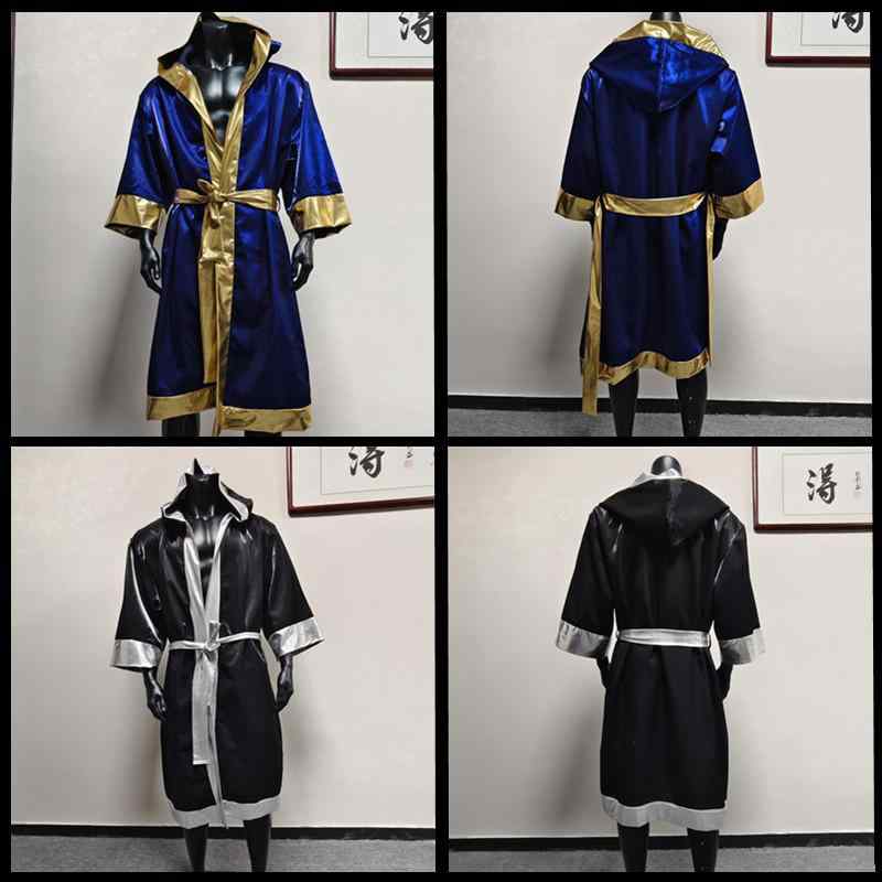格闘技 男女兼用 ボクシング 衣装 ボンネット付き添い人 ポリエステル衣料繊維 混紡 黒 赤 しろがね色 ゴールド 青み サクラ色 キラキラ スパンコール マント 武道 散打 テコンドー ムエタイ 形づくる 訓練を受ける用