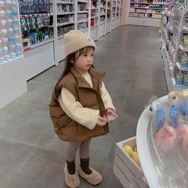 子供服 ベスト 女の子 秋冬 羽織り アウター 中綿入り あったか 防寒 ゆったり かわいい 普段使い お出かけ