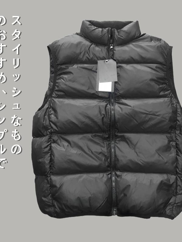 ダウンベスト 男性用 白ダックダウン 高密度 軽量 防寒 暖かい カジュアル 立ち襟 チョッキ 黒 カーキ コーヒー色
