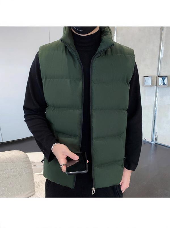 ベスト 男性用 秋冬 加絨 羽毛綿 大きいサイズ スタンドカラー ジャケット 中国風スタイル 普段使い アウトドア 防寒着 チョッキ 赤色系 黒色系