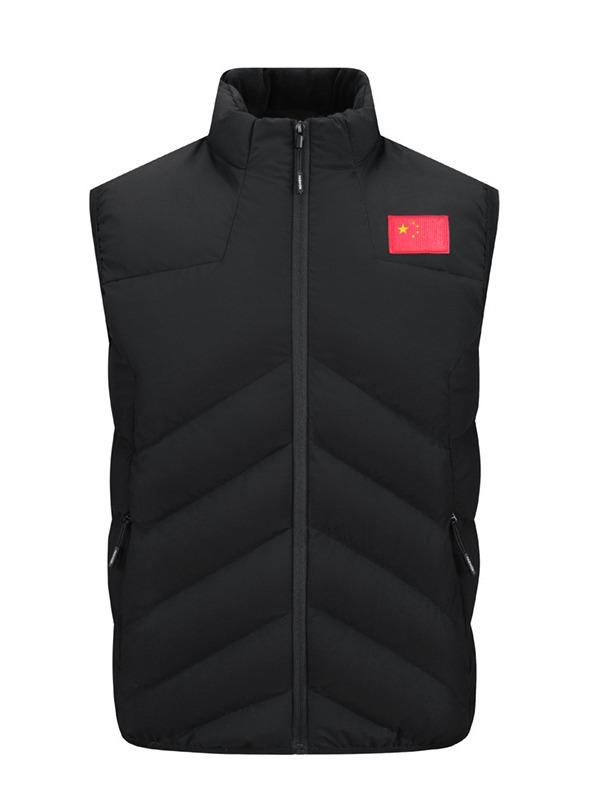 ベスト 男性用 秋冬 羽毛 コットン スポーツ ウェア ペア トレーニング ウェア 無地 ブラック ブルー S M L XL 2XL 3XL 4XL 5XL 6XL