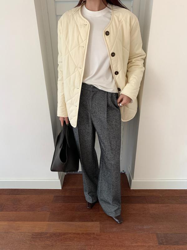 パンツ レディース ウール 混紡 ストレートパンツ 高見え 秋冬 ロングパンツ プリーツ 高見え 美脚 スタイルアップ カジュアル きれいめ グレー｜Tanzan