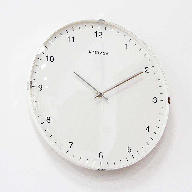 掛け時計 アナログ デジタル 静音 ガラス 鉄製 寝室 リビング オフィス インテリア 33cm