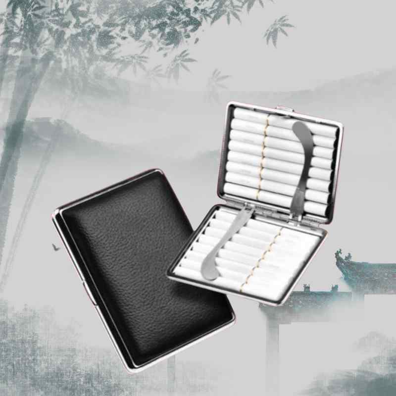 タバコケース 男性用 牛革 本革 レザー 14本 20本 収納 煙草入れ シガレットケース シンプル 高品質