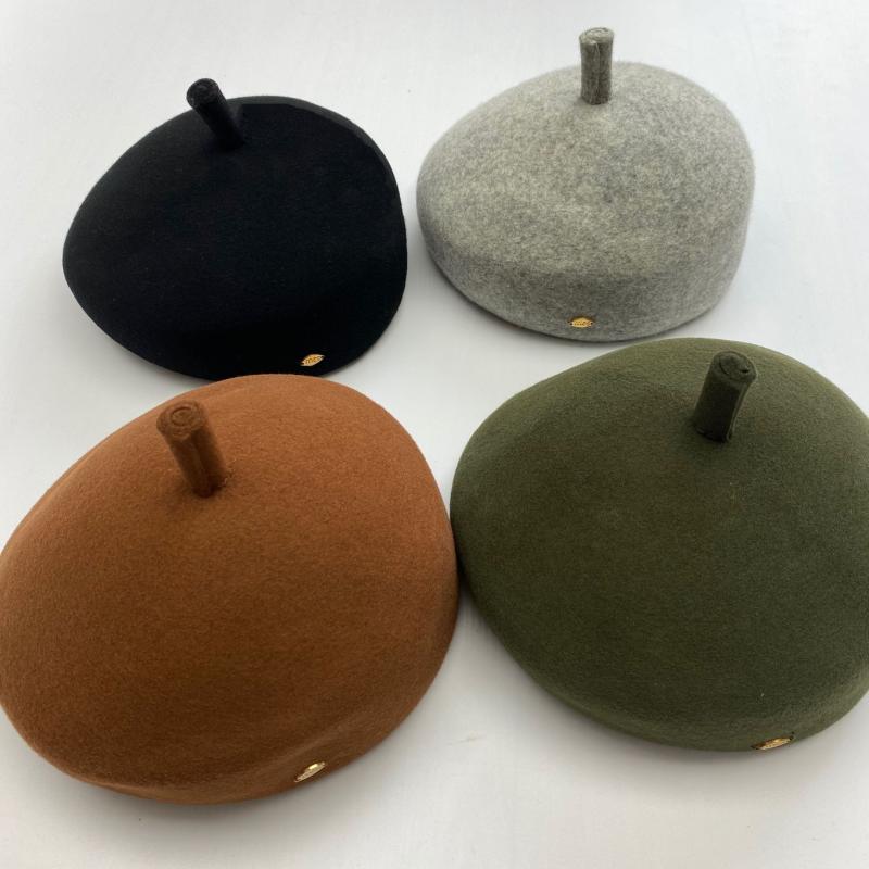 帽子 キッズ ベビー 全羊毛 ベレー帽 秋冬 ウール あったか かわいい 黒 緑 ブラウン グレー 49cm 50cm 51cm 52cm 53cm 54cm