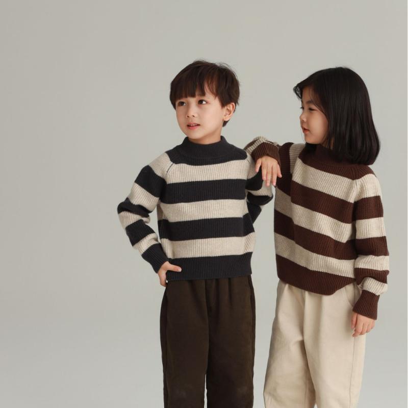 子供服 セーター 男の子 女の子 ウール ニット トップス ボーダー柄 長袖 春秋冬 普段着 おしゃれ かわいい 90 100 110 120 130 140 150cm