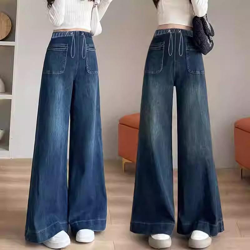 マタニティ デニム ワイドパンツ 春秋 ゆったり 妊婦 ズボン 産前 産後 調整可能 ゴム ウエスト 復古 おしゃれ かわいい カジュアル