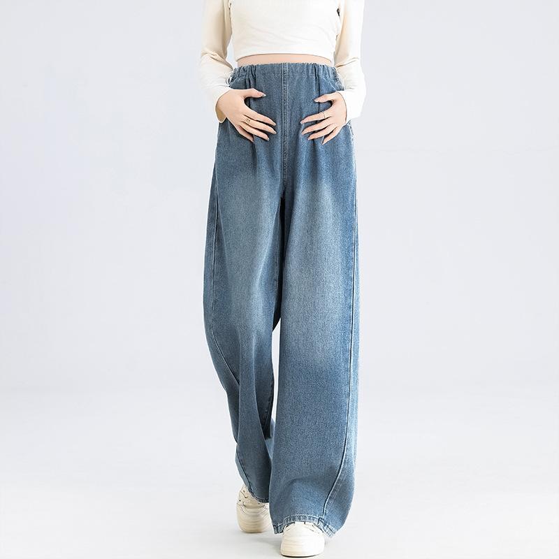 マタニティ デニムパンツ ゆったり ストレート ワイドレッグ 妊婦服 ドローストリング 調整可能 コットン 産前 産後 リラックス ウェア 快適 普段使い 4,405円