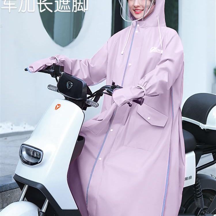 レインコート レディース バイク用 レインポンチョ ロング丈 全身 防水 厚手 アウター 超 длинный ツバ付き 袖付き 自転車 原付 スクーター 通勤 通学