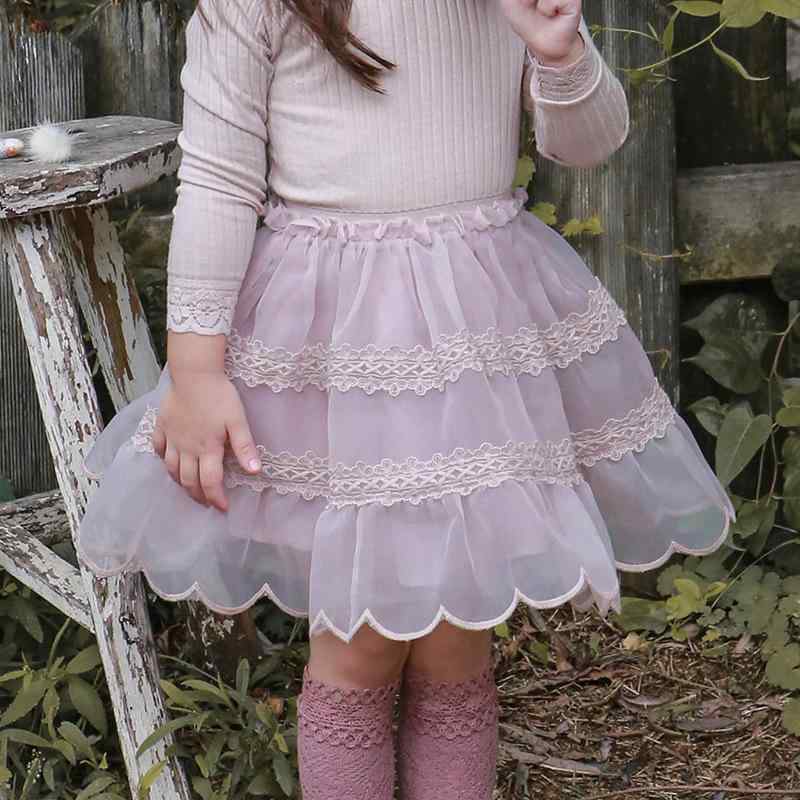 スカート キッズ 女の子 チュールスカート レース 春秋 子供服 かわいい ふんわり チュール 裏地付き コットン 100 110 120 130 140 150cm