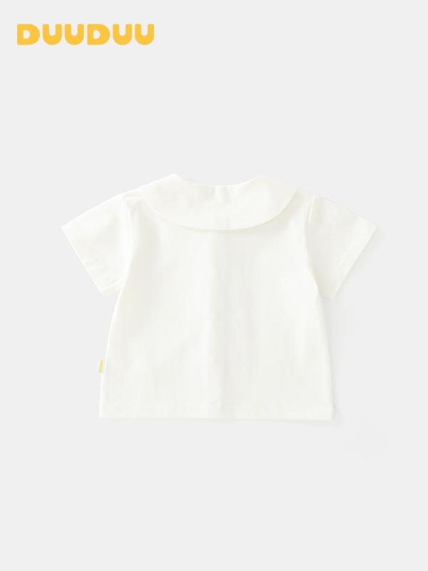 ベビー服 Tシャツ 女の子 半袖 カットソー 韓国風 子供服 トップス 綿100% 吸湿速乾 かわいい 普段使い 白 80cm 90cm 100cm 110cm 120cm