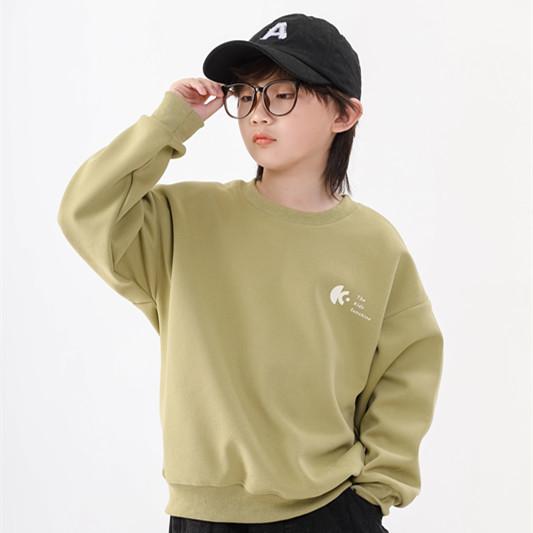 キッズ スウェットシャツ 男の子 女の子 子供服 長袖 Tシャツ コットン 混紡 トレーナー スポーツ ウェア 春秋 黒 グレー 緑 ベージュ