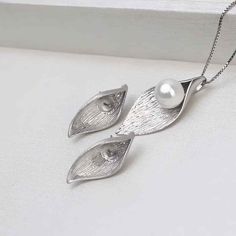 ピアス レディース シルバー925 リーフ モチーフ イヤリング 6-7mm パール DIY用 アクセサリーパーツ プラチナメッキ ゴールドメッキ