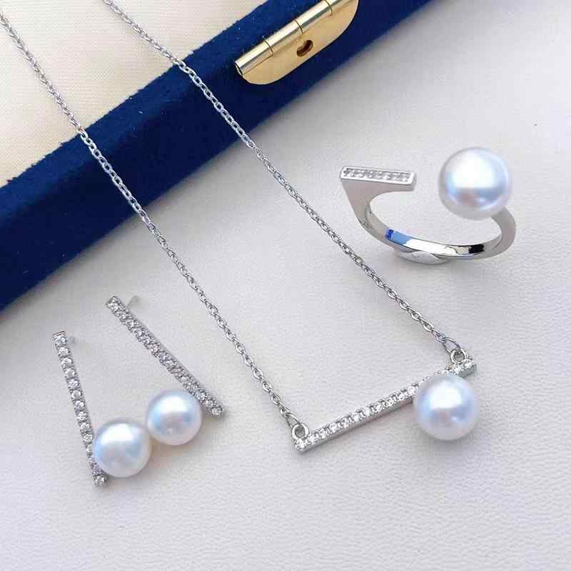 DIYアクセサリー レディース シルバー ゴールド ファッション パール イヤリング ネックレス リング セット 空枠 電気メッキ加工