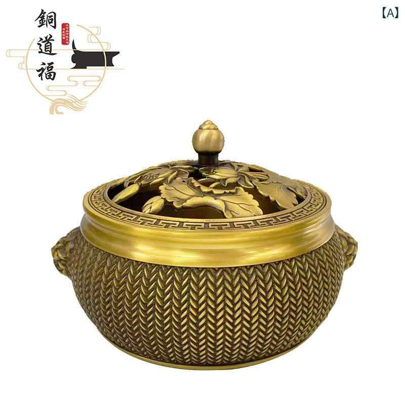 香炉 獅子耳 竹籠 平底 蚊取り線香 線香立て 室内 卓上 飾り 中式 宗教用品|Tanzan