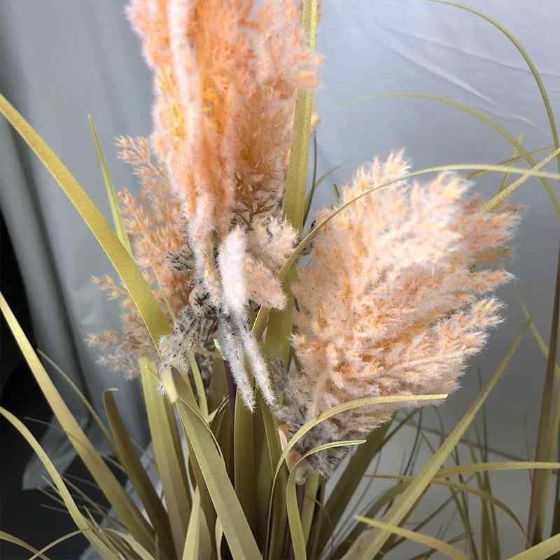 造花 インテリア 秋色 芦?(あし) 大洋葱草(オニオン) 盆栽 フェイクグリーン 高さ150cm