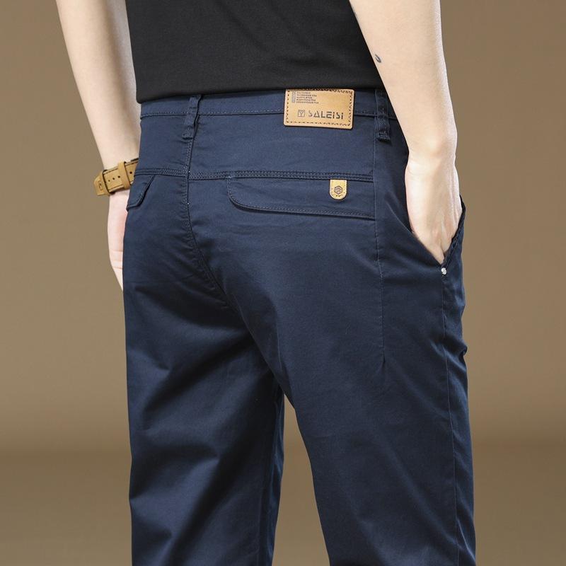 パンツ 男性用 テーパードパンツ スラックス 秋冬 普段使い コットン 伸縮性 ポケット 宝藍色 ブラック