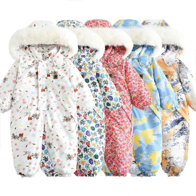 ベビー服 冬物 花柄刷り上げる 取りまかなう櫂 ロンパース 飛び降りる背広 中綿入り口・入口 アウター 防寒 普段使い走り 御部屋着
