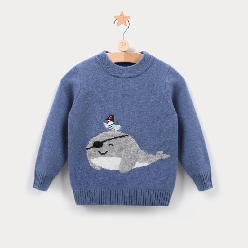 赤ちゃん服 編み物・スウェーター 御坊っちゃん 向け 毛糸 スウェーター カトゥーン 勇魚 考える ラウンド首っ玉 朦々たる 長袖 烏兎冬 普段着 通園 通学
