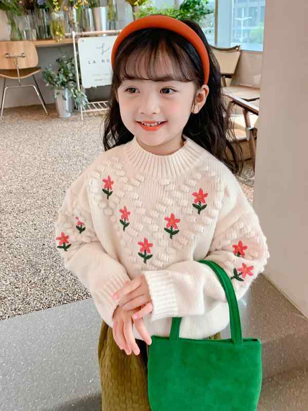 子供服 ニット・セーター 女の子 春秋 プリンセス ニットトップス インナー 花柄 かわいい おしゃれ 普段着 ベージュ 赤 90 100 110 120 130 140 150 4,601円