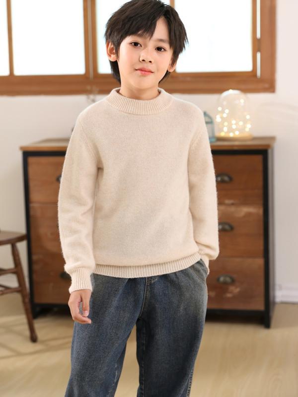 赤ちゃん服 編み物 スウェーター 御坊っちゃん うしろ帯 羊毛100% 朦々たる 二分の一ハイネック ティーシャツ 肌付き御召しもの カシミール肌ざわり 無地 秋冬 冬
