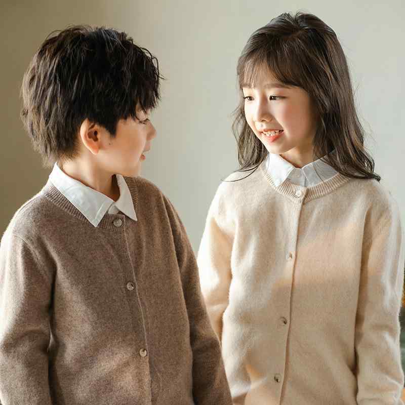 赤ちゃん服 編み物・スウェーター 男女兼用 もの言う花 羊毛 ジレー 労働者の一団素っ首 朦々たる 無地 秋冬 御坊っちゃん うしろ帯 保温性 パステル色の
