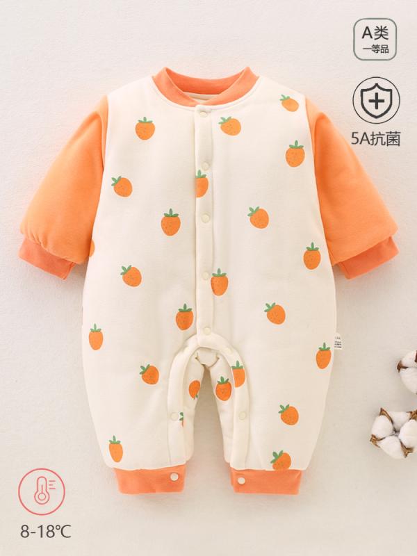 ベビー服 新生児 赤ちゃん 連体服 ジャンプスーツ 冬 あったか 綿100% 厚手 保温 長袖 かわいい 女の子 男の子 0歳 1歳