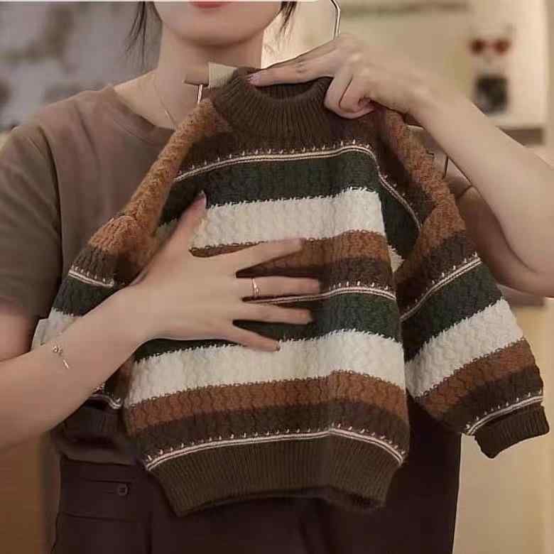 ニット 子供服 男の子 セーター 秋冬 ストライプ 厚手 裏起毛 暖かい コットン トップス 普段着 おしゃれ かわいい