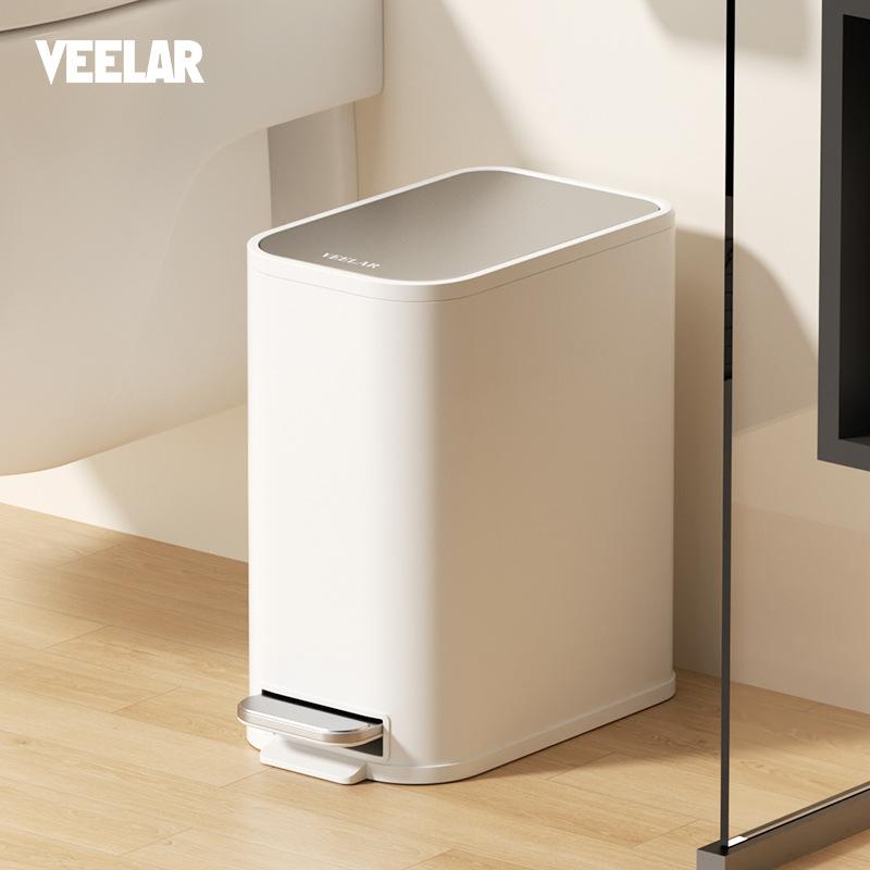 ゴミ箱 トイレ用 薄型 6L ペダル式 ふた付き ステンレス製 浴室 寝室 リビング キッチン ごみ箱 収納 静音