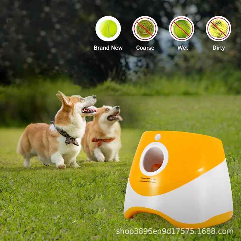 犬用おもちゃ 中型犬用 屋外用 自動テニスボールランチャー 多色 距離調整可能 知育玩具 家庭用 ポータブル