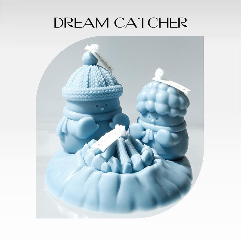 アロマキャンドル クリスマス 雪だるま かわいい 癒やし インテリア 雑貨 ギフト 大豆ワックス 手作り 円柱形 ブルー ミントグリーン ピンク パープル イエロー ホワイト