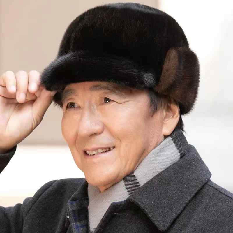 帽子 男性用 水貂毛 暖か イヤーマフ キャップ 中高年向け ファー ハット 黒 コーヒー色 グレー ベージュ 秋冬 防寒 淘宝 京東 ??? 快手 天猫 ・靭多多 抖音 ヨーロッパ 南米 北米 ビジネス カジュアル
