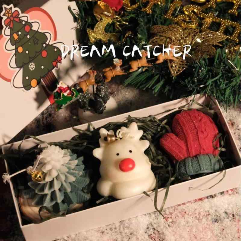 アロマキャンドル クリスマス ギフト クリスマスツリー 小鹿 手作り 大豆ワックス 香り付き おしゃれ かわいい 癒し リラックス プレゼント 贈り物