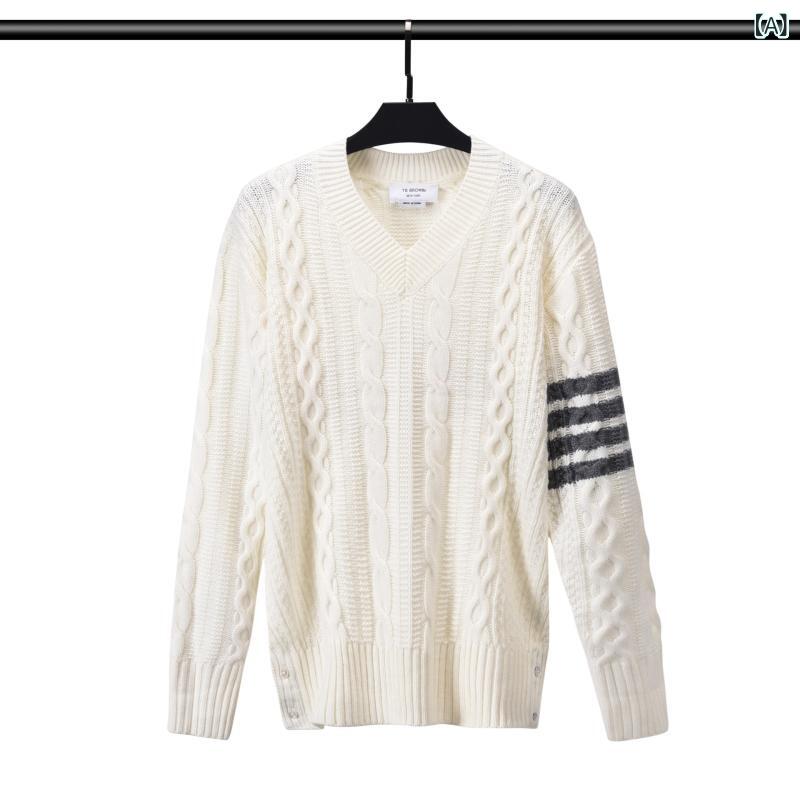 Tb browinの 新型 tb ウールの セーターは 男女同じ v ネックです。｜Tanzan