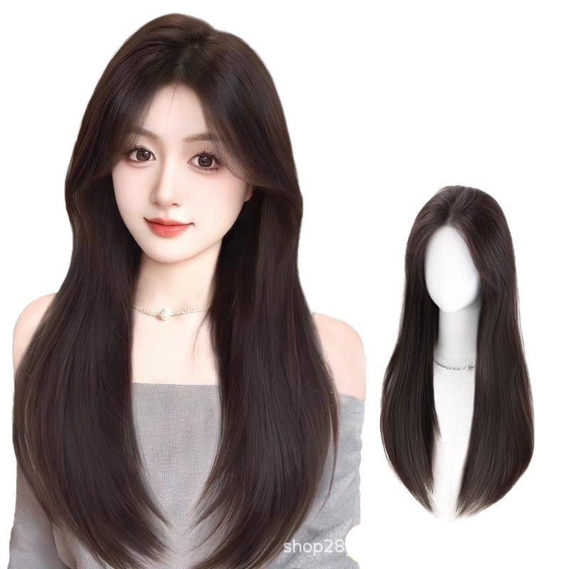 ヘアピース レディース 女性用 自然 セミロング カール ストレート 黒髪 茶髪 アレンジ可能 イメチェン
